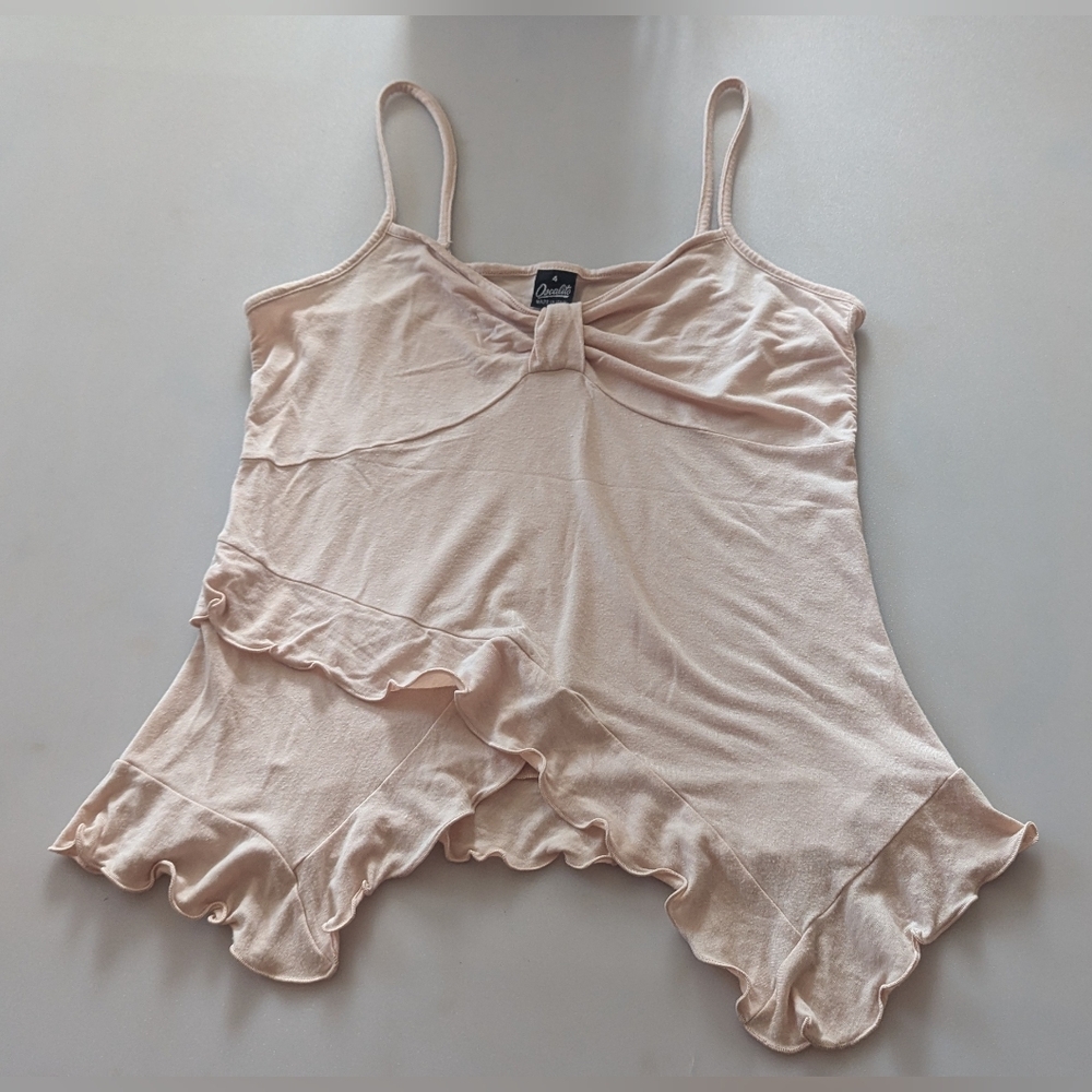 Oscalito Luxury Spaghetti Strap Camisole Ruffle Tank Top . Made In Italy. Sz 4
